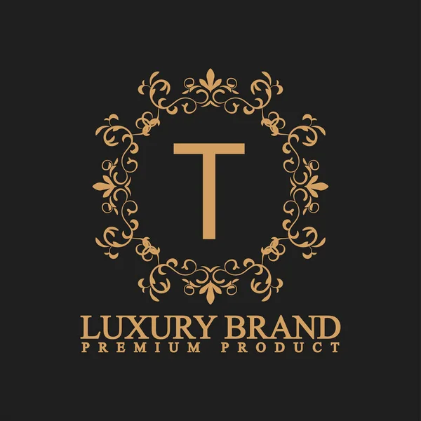 Luxury Logo Ornament Flourish Design Vip Brand Fashion Hotel Real — Stock Vector