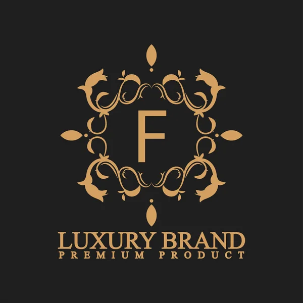 Luxury Logo Ornament Flourish Design Vip Brand Fashion Hotel Real — Stock Vector