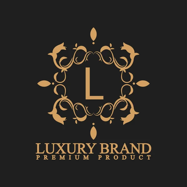 Luxury Logo Ornament Flourish Design Vip Brand Fashion Hotel Real — Stock Vector