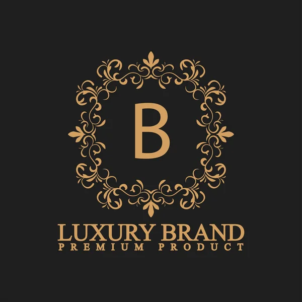 Logotipo Luxo Com Ornamento Design Flourish Para Marca Vip Moda —  Vetores de Stock