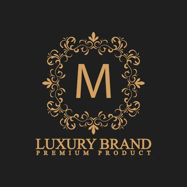 Logo Luxe Avec Ornement Design Florissant Pour Marque Vip Mode — Image vectorielle
