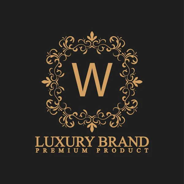 Logotipo Luxo Com Ornamento Design Flourish Para Marca Vip Moda — Vetor de Stock