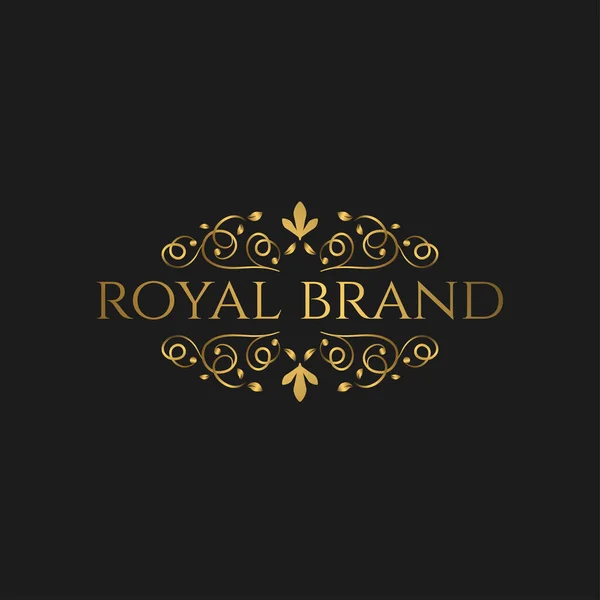 Altın Renkli Logo Lüksü. Lüks şirketler için kraliyet damgası
