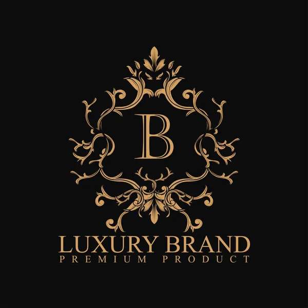 Logo Luxury Design Element Ornament Label Logo Made Golden Luxury — Stock Vector