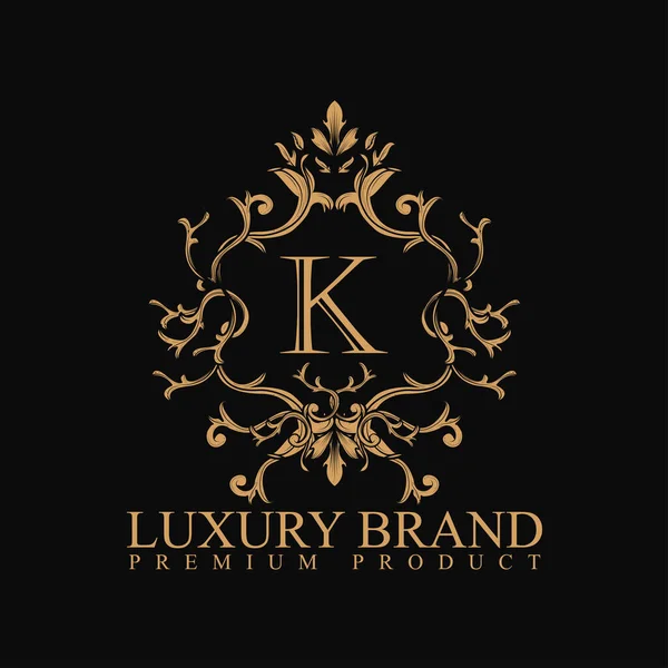 Logó Luxus Design Elem Dísz Címke Logó Készült Arany Luxus — Stock Vector