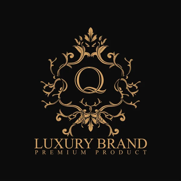 Logo Luxury Design Element Ornament Label Logo Made Golden Luxury — Stock Vector