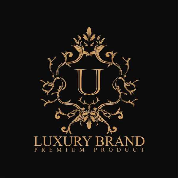 Logo Luxury Design Element Ornament Label Logo Made Golden Luxury — Stock Vector