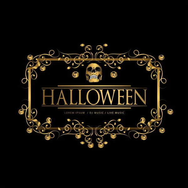 Vektorová Sada Šťastných Halloween Luxusní Vinobraní Odznaky Emblémy Štítky Šablony — Stockový vektor