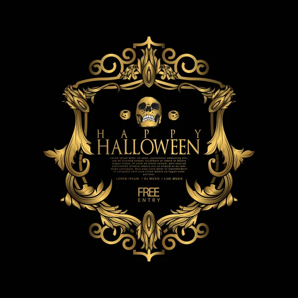 Lüks vintage rozetler, amblemler ve etiketlerle dolu bir vektör seti. Cadılar Bayramı parti şablonları