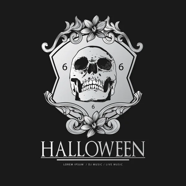 Vettoriale Felice Halloween Lusso Vintage Distintivi Emblemi Etichette Modelli Festa — Vettoriale Stock