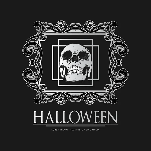 Vettoriale Felice Halloween Lusso Vintage Distintivi Emblemi Etichette Modelli Festa — Vettoriale Stock