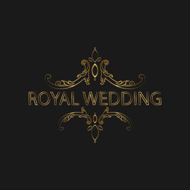 Altın Renkli Logo Lüksü. Lüks şirketler için kraliyet damgası