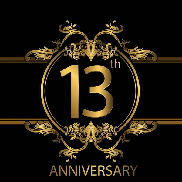 Años Celebración Del Aniversario Logo Del 13º Aniversario Con Color — Vector de stock