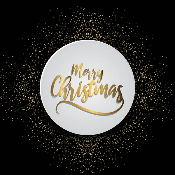 ブラックを背景にクリスマスリースの形をしたメリークリスマスの輝き オブジェクト シンボル ベクトルイラスト — ストックベクタ