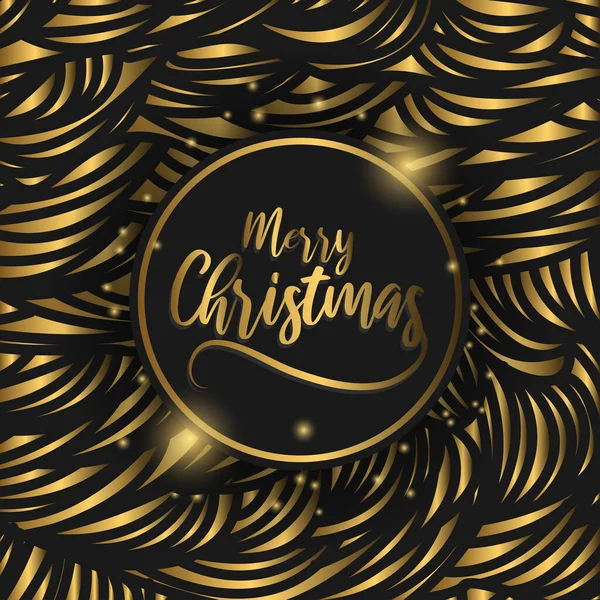 Siyah arka planda mutlu noeller. Parlak Altın. Vektör illüstrasyonu