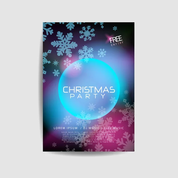 Frohe Weihnachten Party Einladung Party Einladungskarte Weihnachtsfeier Plakat Feiertag Design — Stockvektor