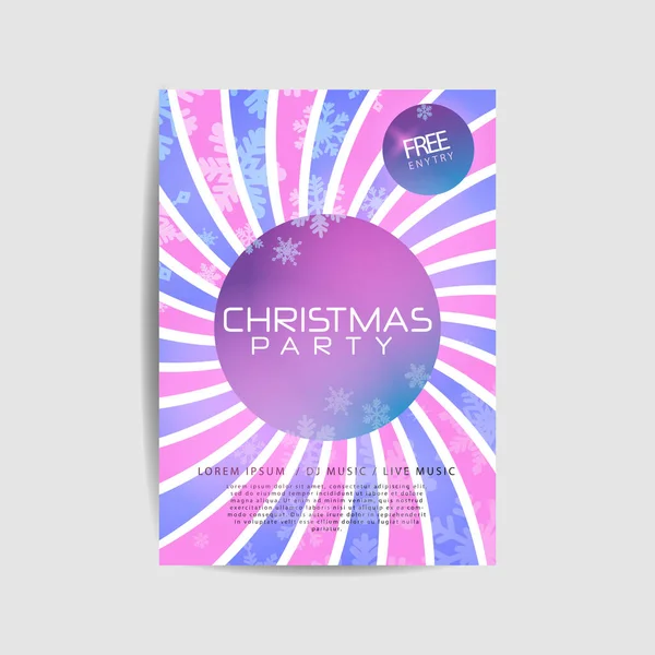 Frohe Weihnachten Party Einladung Party Einladungskarte Weihnachtsfeier Plakat Feiertag Design — Stockvektor