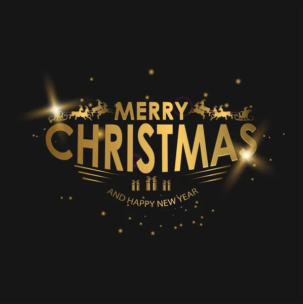 Siyah arka planda Noel çelengi şeklinde mutlu Noeller. Nesne, Sembol ve elementler, vektör illüstrasyonu