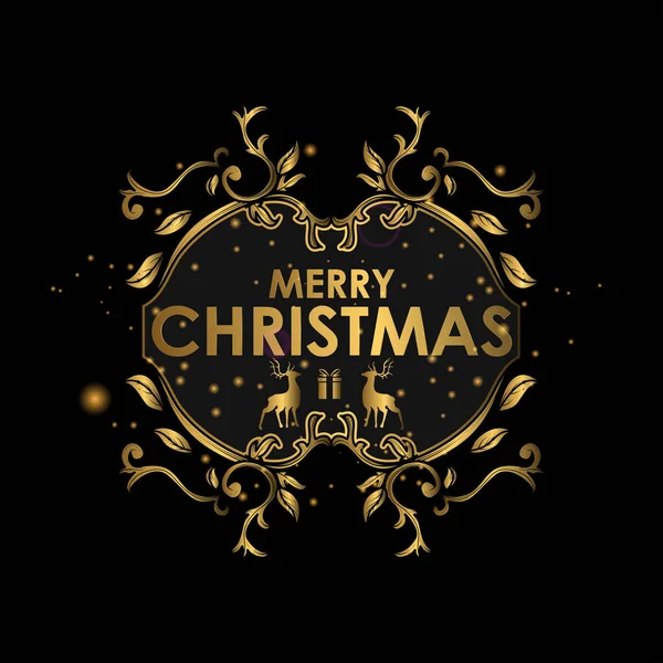 Merry Christmas Sparklers Shape Christmas Wreath Black Background Object Symbol — Stock Vector