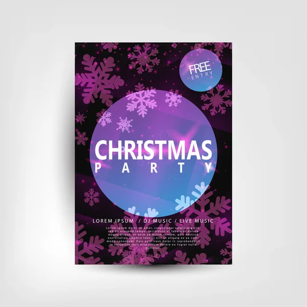 Frohe Weihnachten Party Einladung Party Einladungskarte Weihnachtsfeier Plakat Feiertag Design — Stockvektor