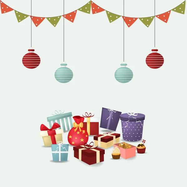 Feliz Natal Design Com Caráter Fundo Design Criativo Para Seu — Vetor de Stock