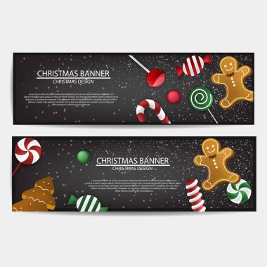 Mutlu Noeller bayrağı. Siteniz için şenlikli başlık tasarımı.