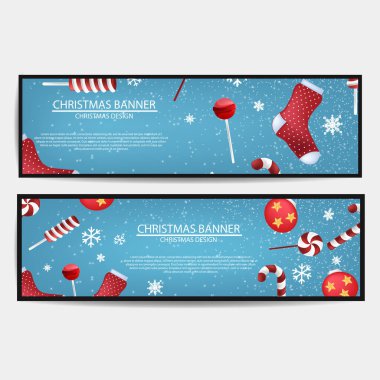 Mutlu Noeller bayrağı. Siteniz için şenlikli başlık tasarımı.