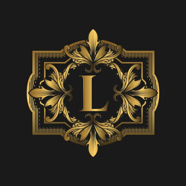 Altın Renkli Logo Lüksü. Lüks şirketler için kraliyet damgası