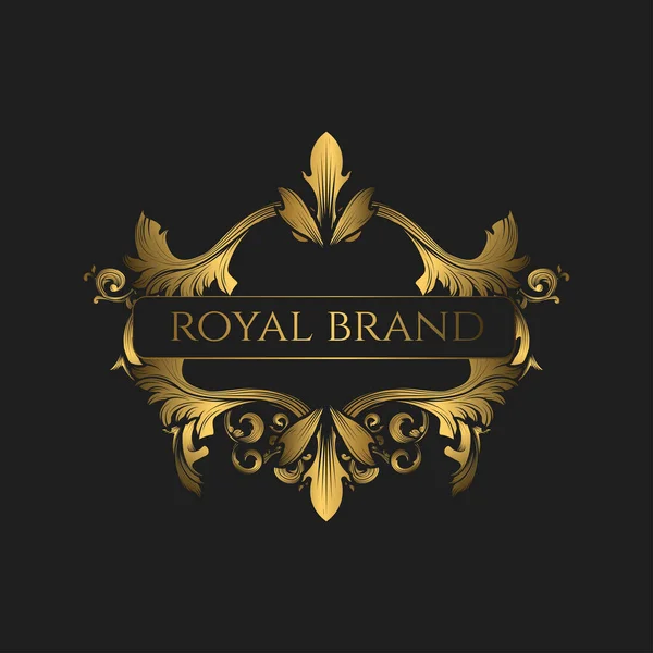 Logo Luxury Złotym Kolorem Królewska Marka Dla Luksusowych Korporacji — Wektor stockowy