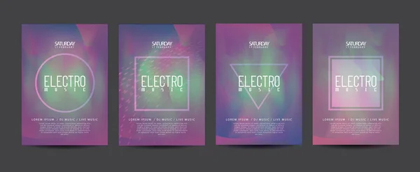Elektronický Hudební Cover Šablona Pro Klubové Párty Leták Barevné Vlny — Stockový vektor
