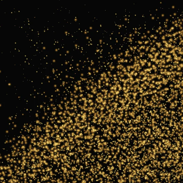 黒の背景にゴールドの輝きのテクスチャ 金色の輝くベクトル 黒の背景に金色の粒状の抽象的なテクスチャ — ストックベクタ