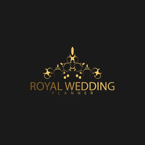 Logotyp Lyx Med Gyllene Färg Royal Varumärke För Lyxiga Företag — Stock vektor