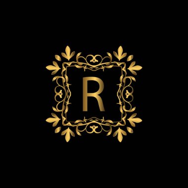 Altın Renkli Logo Premium Lüks. Lüks şirketler için kraliyet damgası
