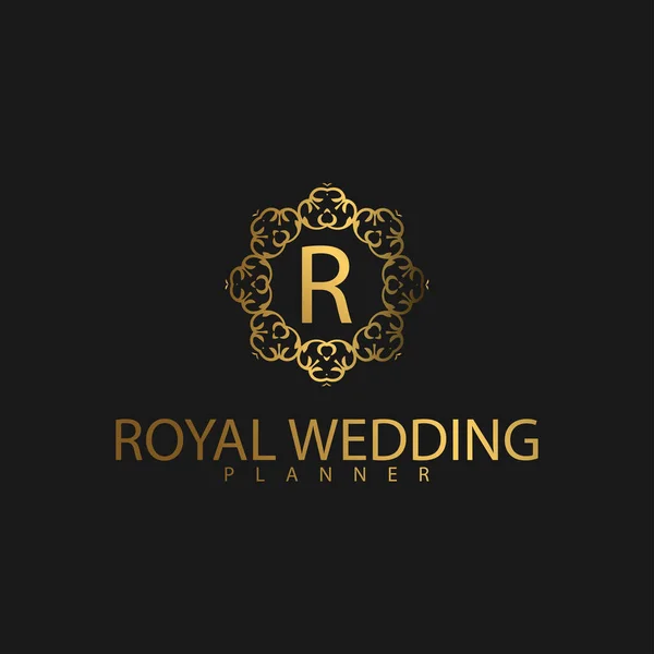 Logo Premium Luxury Avec Couleur Dorée Marque Royale Pour Entreprise — Image vectorielle