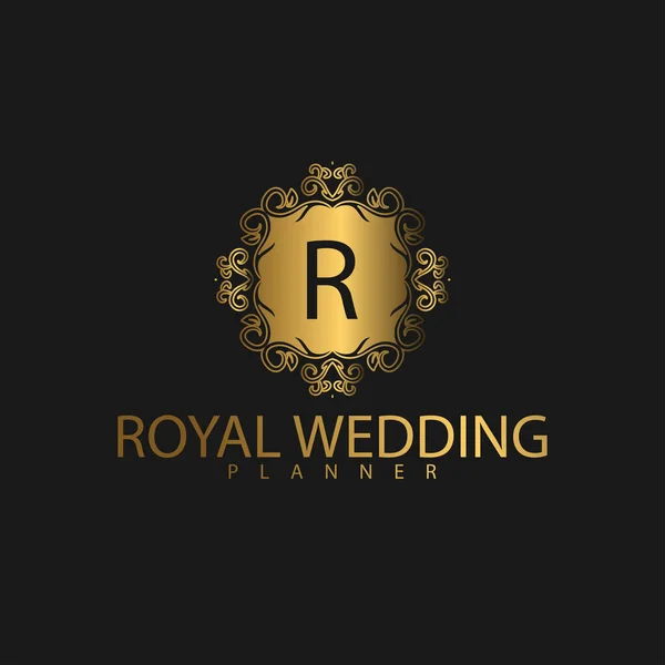 Logo Premium Luxury Золотим Кольором Королівський Бренд Розкішної Корпорації — стоковий вектор