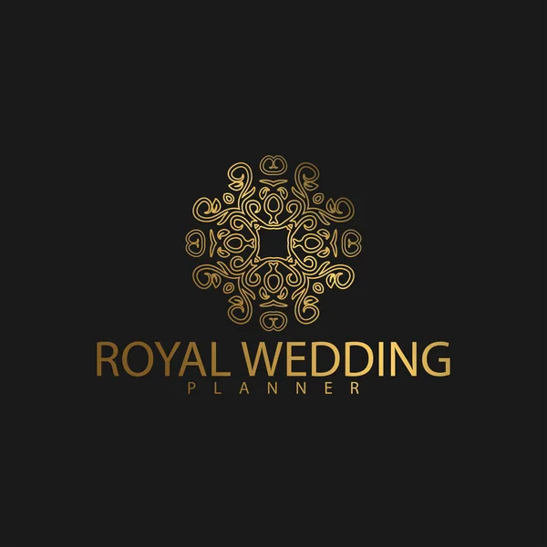 Logo Premium Luxury Kolorze Złotym Królewska Marka Dla Luksusowych Korporacji — Wektor stockowy
