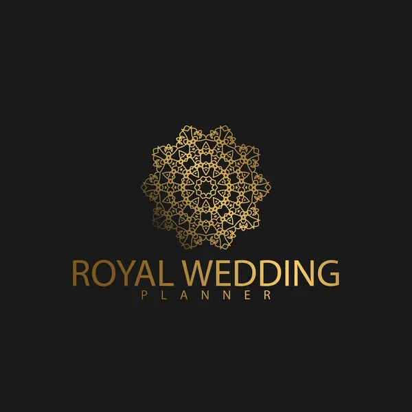 Logo Premium Luxury Avec Couleur Dorée Marque Royale Pour Entreprise — Image vectorielle