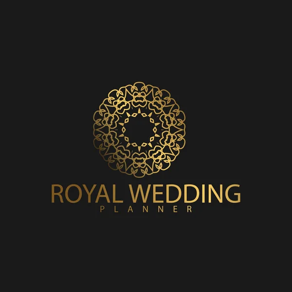 Logo Premium Luxury Avec Couleur Dorée Marque Royale Pour Entreprise — Image vectorielle