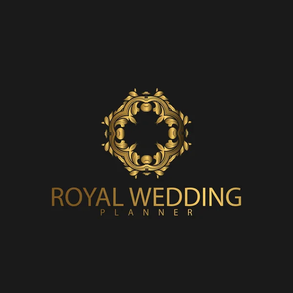 Logo Premium Luxury Avec Couleur Dorée Marque Royale Pour Entreprise — Image vectorielle