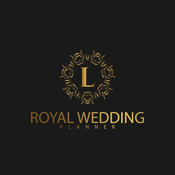 Logo Premium Luxury Avec Couleur Dorée Marque Royale Pour Entreprise — Image vectorielle