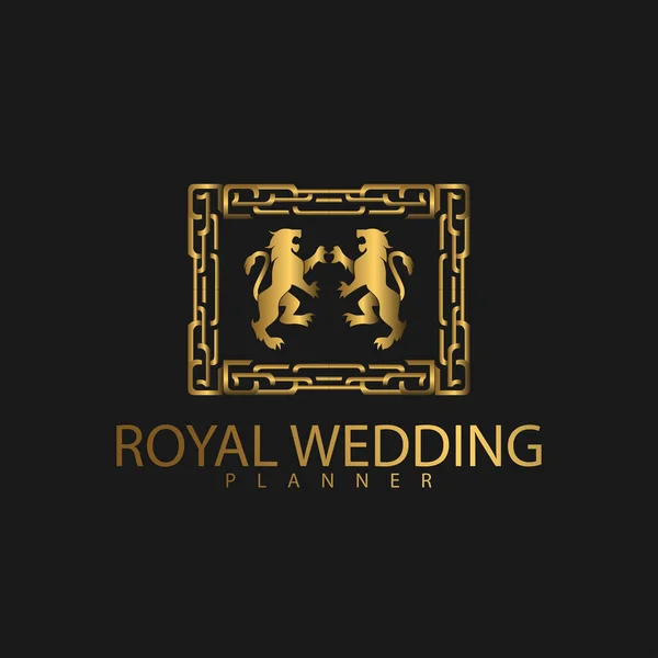 Logo Premium Luxury Avec Couleur Dorée Marque Royale Pour Entreprise — Image vectorielle