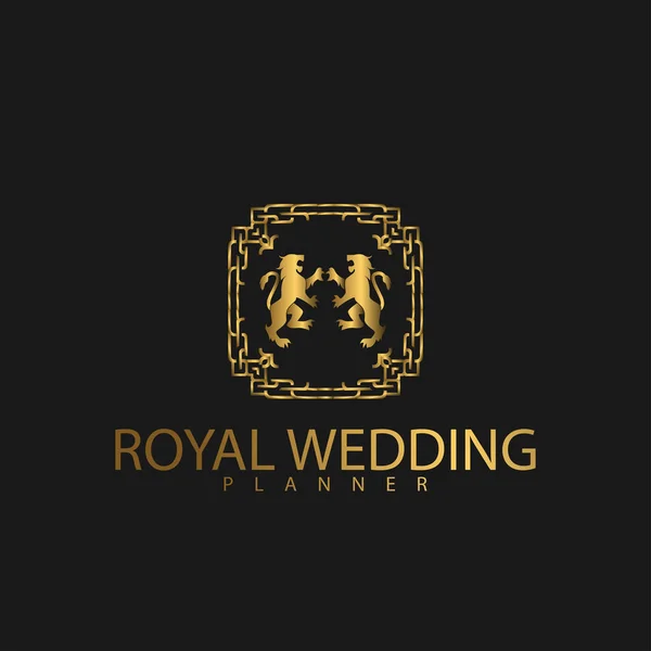 Logo Premium Luxury Avec Couleur Dorée Marque Royale Pour Entreprise — Image vectorielle