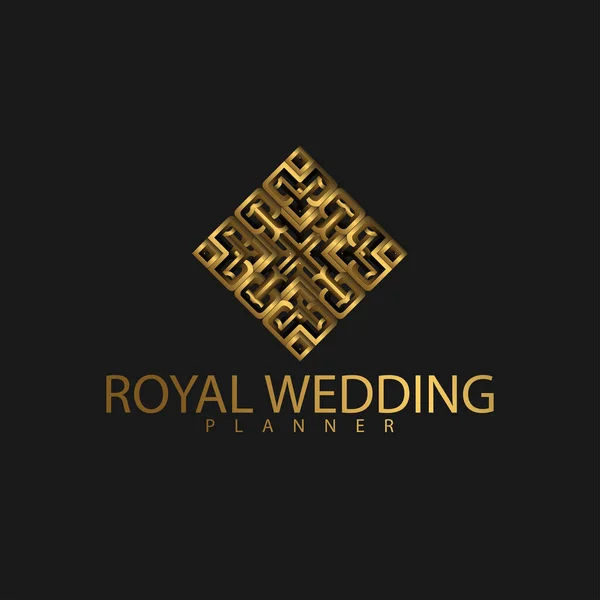 Logo Premium Luxus Zlatou Barvou Royal Brand Luxurious Corporate — Stockový vektor