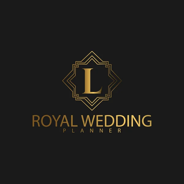 Logo Premium Luxury Avec Couleur Dorée Marque Royale Pour Entreprise — Image vectorielle