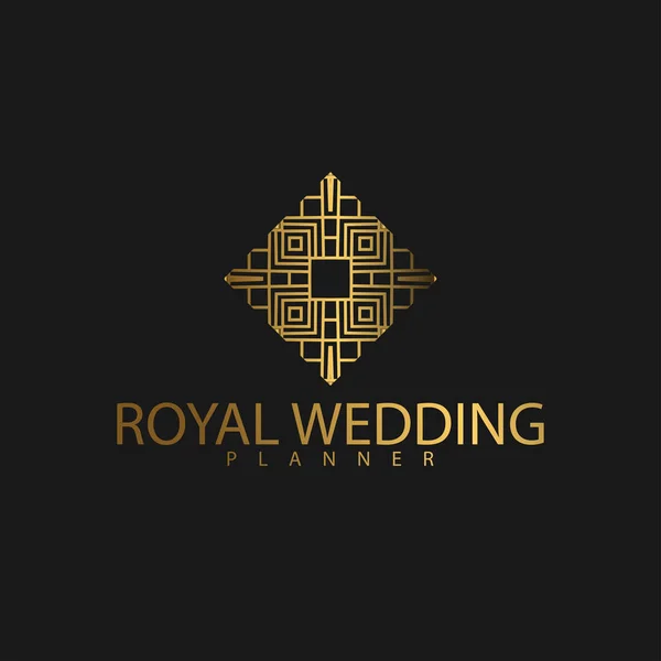 Logo Premium Luxury Avec Couleur Dorée Marque Royale Pour Entreprise — Image vectorielle