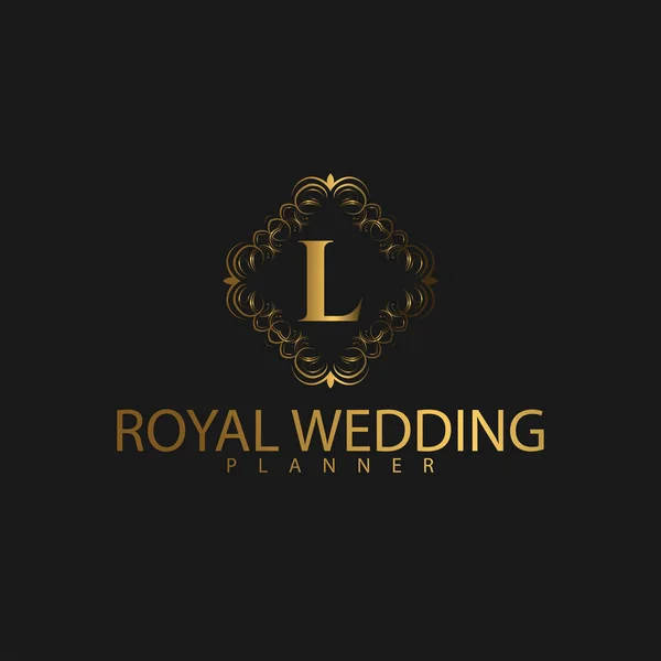 Logo Premium Luxury Avec Couleur Dorée Marque Royale Pour Entreprise — Image vectorielle