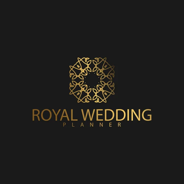 Logo Premium Luxury Avec Couleur Dorée Marque Royale Pour Entreprise — Image vectorielle