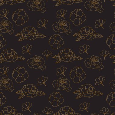 Arka planda klasik çiçekler. Lüks çiçek hattı kusursuz desen. Vektör