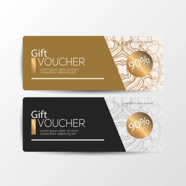 Vektör illüstrasyon hediye çeki şablonu ve tanıtım indirimi - vektör