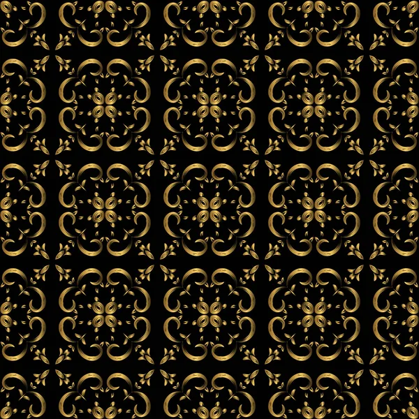 Απρόσκοπτη Χρυσή Σοδειά Σκούρο Φόντο Εραλδικό Σύμβολο Εικονογράφηση Διανύσματος — Διανυσματικό Αρχείο